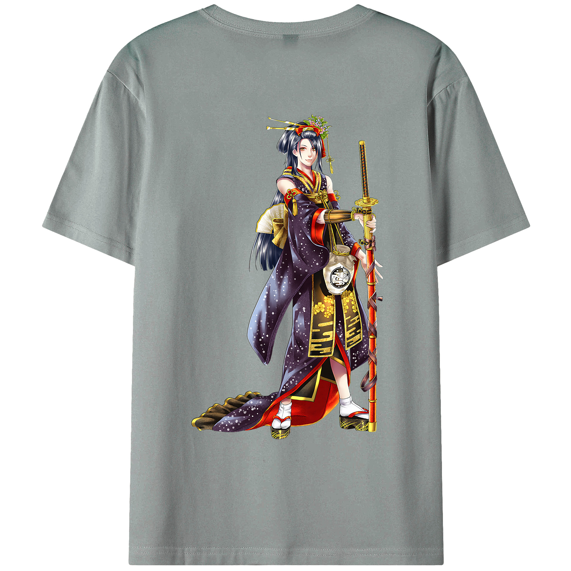 （画像用） 刀剣乱舞 Touken Ranbu 綿100％ メンズ半袖Tシャツ（バックプリント） 通気性